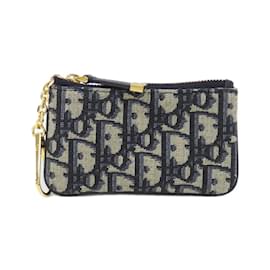 Christian Dior-Christian Dior DIOR OBLIQUE Travel Myrtle Coin & Key Case-Blue