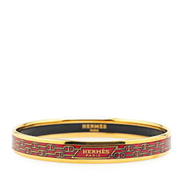 Hermès-Hermes Enamel PM Chaine d'Ancre Cloisonné Bracelet-Red