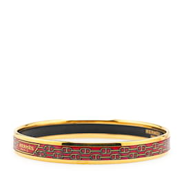Hermès-Hermes Enamel PM Chaine d'Ancre Cloisonné Bracelet-Red