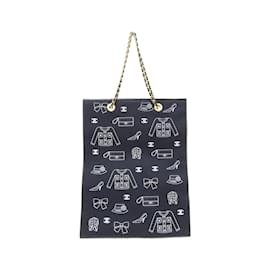 Chanel-Chanel 20210 Handbag-White,Navy blue