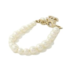 Chanel-Chanel 43117 Charm Bracelet-White,Golden
