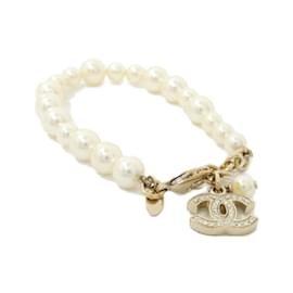 Chanel-Chanel 43117 Charm Bracelet-White,Golden