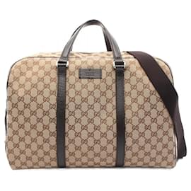 Gucci-Gucci GG Canvas Boston Bag-Brown,Beige