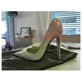 Christian Louboutin-Christian Louboutin So Kate 120 Python Beige Heels Pumps Size 38-Beige,Golden