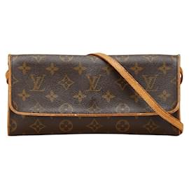 Louis Vuitton-Louis Vuitton Monogram Pochette Twin GM Shoulder Bag-Brown,Black,Monogram