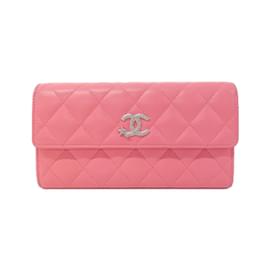 Chanel-Chanel AP3724 Pink Lambskin Long Wallet-Pink
