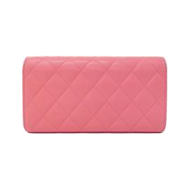 Chanel-Chanel AP3724 Pink Lambskin Long Wallet-Pink