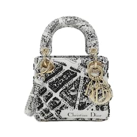 Christian Dior-Christian Dior PLAN DE PARIS Lady Micro Handbag-Black,White