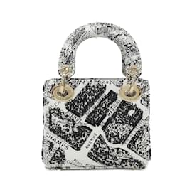 Christian Dior-Christian Dior PLAN DE PARIS Lady Micro Handbag-Black,White