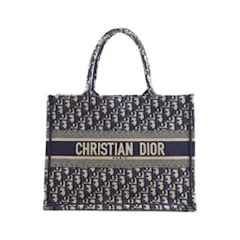 Christian Dior-Christian Dior Oblique Book Tote Medium Handbag-Blue