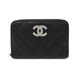 Chanel-Chanel Black Lambskin Coin Purse-Black