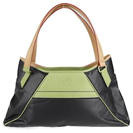Autre Marque-Hunting World Handbag Batucross Leather-Black,Beige