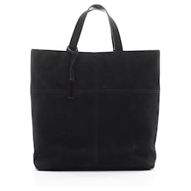 Gucci-Gucci Black Suede Leather Tote Bag-Black