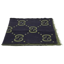 Gucci-Gucci Navy Wool Shawl-Navy blue
