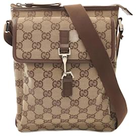 Gucci-Gucci GG Canvas Shoulder Bag-Brown,Beige