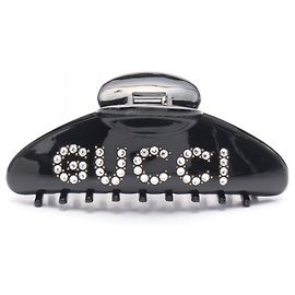 Clip per capelli in plastica nera Gucci Nero