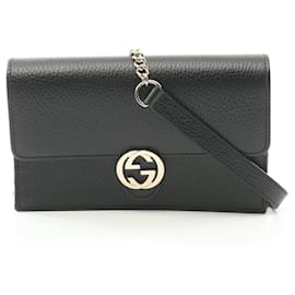 Gucci-GUCCI Interlocking G Shoulder Bag-Black