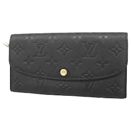 Louis Vuitton-Louis Vuitton Long Wallet Monogram Empreinte Portefeuille Emilie M62369 Noir-Black