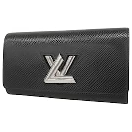 Louis Vuitton-Louis Vuitton Long Wallet Epi Portefeuille Twist M68309 Noir-Black