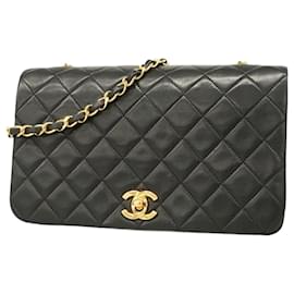 Chanel-Chanel Black Lambskin Shoulder Bag-Black