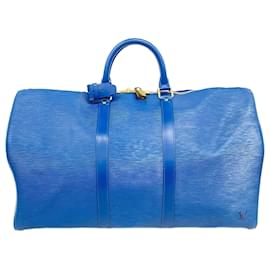 Louis Vuitton-Louis Vuitton Epi Keepall 50 Boston Bag-Blue