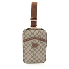 Gucci-Gucci Interlocking G GG Supreme Waist Bag-Brown,Beige