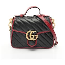 Gucci-Gucci GG Marmont Handbag-Black,Red