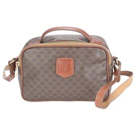 Céline-Celine Macadam Leather Shoulder Bag-Brown