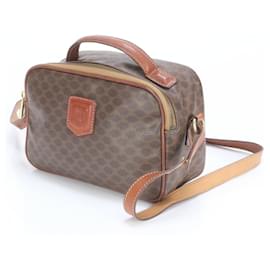 Céline-Celine Macadam Leather Shoulder Bag-Brown