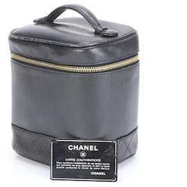 Chanel-Chanel Bicolor Vanity Leather Handbag-Black