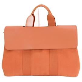 Hermès-Sac à main en cuir Chevron Hermes Valparaiso MM-Orange