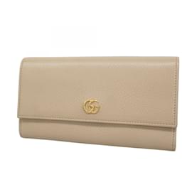 Gucci-Gucci Long Wallet GG Marmont 456116-Beige