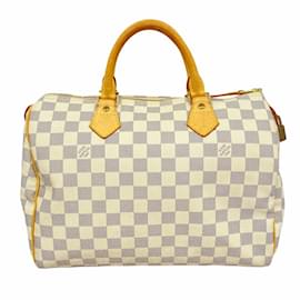 Louis Vuitton-Louis Vuitton Damier Azur Speedy 30 Handbag-White