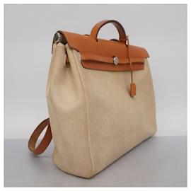 Hermès-Sac à main Hermes Airbag GM Toile H Naturel C-Autre