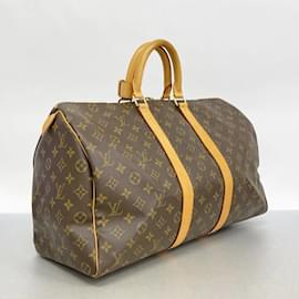 Louis Vuitton-Louis Vuitton Boston Bag Monogram Keepall 45-Brown