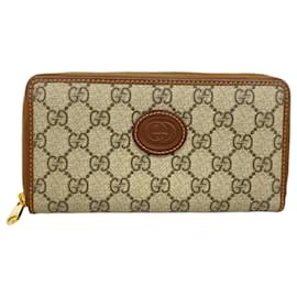 Gucci-Gucci Long Wallet GG Supreme-Brown