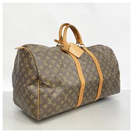 Louis Vuitton-Louis Vuitton Monogram Keepall 55 Boston Bag-Brown
