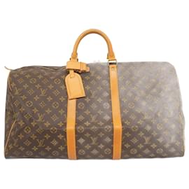 Louis Vuitton-Louis Vuitton Monogram Keepall 55 Boston Bag-Brown