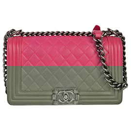 Chanel-Chanel Boy Chanel Matelasse Coco Mark Chain Shoulder Bag-Pink