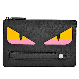 Fendi-Fendi Bugs Clutch Bag-Black,Yellow