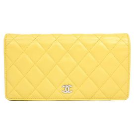 Chanel Timeless Classic Matrasse Long Wallet Yellow