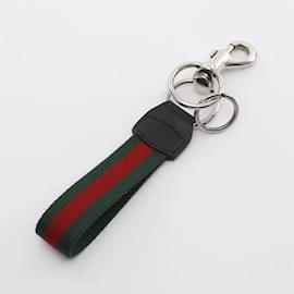 Gucci-Chaveiro Gucci Web Stripe-Preto,Vermelho,Verde