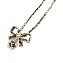 Chanel-Chanel AB8741 Leather Necklace-Black