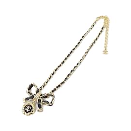Chanel-Chanel AB8741 Leather Necklace-Black