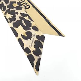 Christian Dior-Christian Dior Silk Scarf-Black,Beige