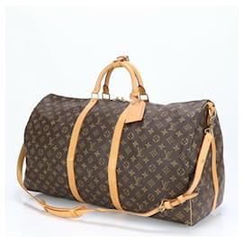 Louis Vuitton-Sac Boston Keepall Bandoulière 60 Monogram Louis Vuitton-Marron