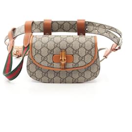 Gucci-GUCCI Bamboo 1947 Mini Belt Bag-Brown,Beige