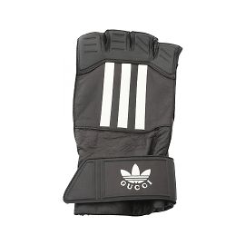 Gucci x Adidas Trefoil Leather Short Gloves Black
