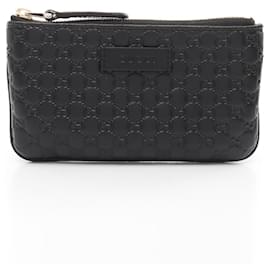 Gucci-Gucci Guccissima Leather Coin Purse-Black