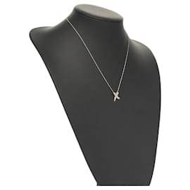Autre Marque-TIFFANY&Co. Kiss Necklace Ag925 Silver Auth am8122-Silvery